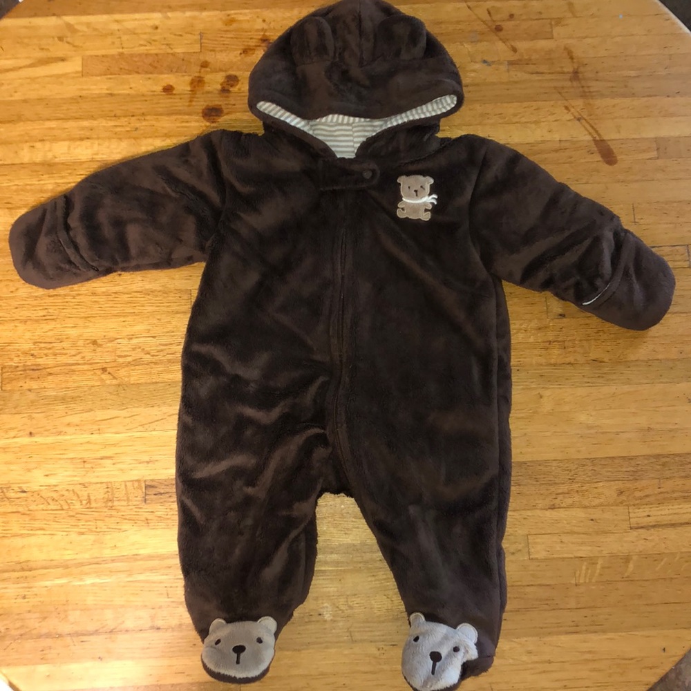 3mo brown bear snow suit